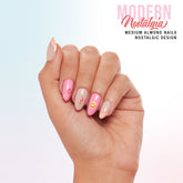 Close-up of a model's hand wearing Salon Perfect 337 Modern Nostalgia Smiley Check Press On Nail.